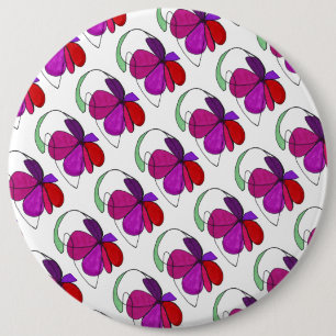 "Flower Dance Tiled Pattern" Abstract Art Button