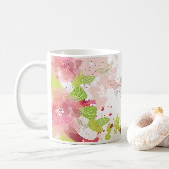 Flower Decor 16 Mug (With Donut)