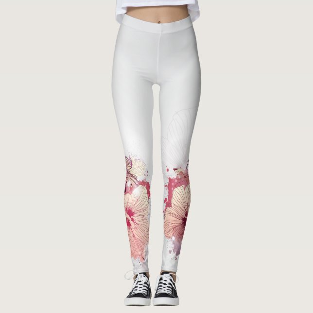 Flower Decor 56 Leggings (Front)