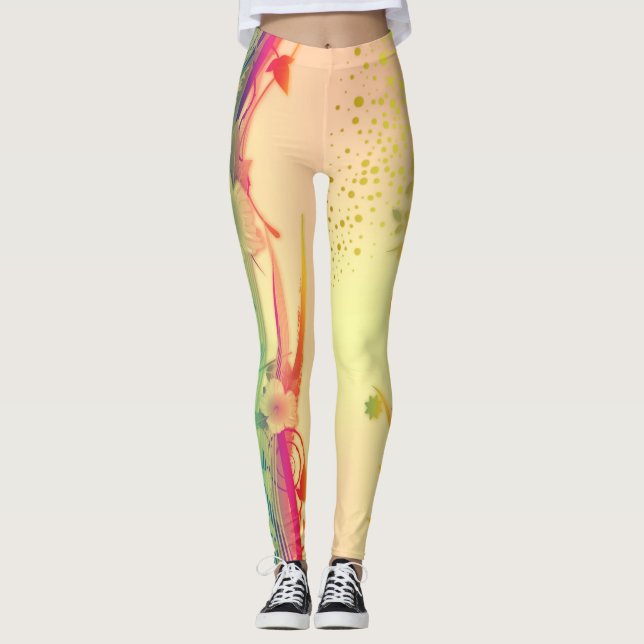 Flower Decor 79 Leggings (Front)