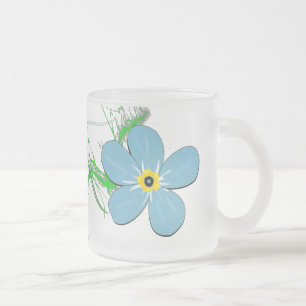 Flower Decor Frosted Glass Coffee Mug