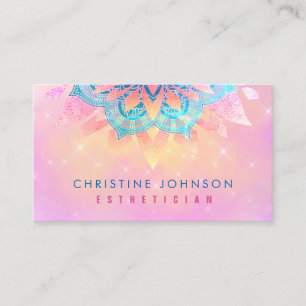 flower decor pastel pink background business card