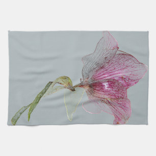Flower decoration floral print tea towel