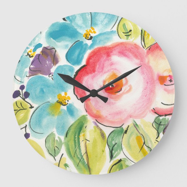 Flower Delight II Large Clock (Front)