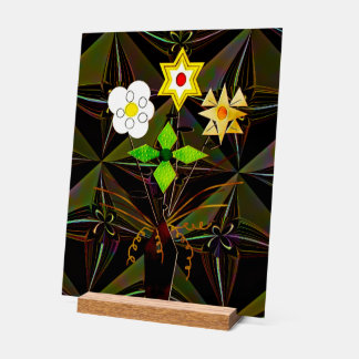 "Flower Delivery" Acrylic Sign w/Wood Block Stand