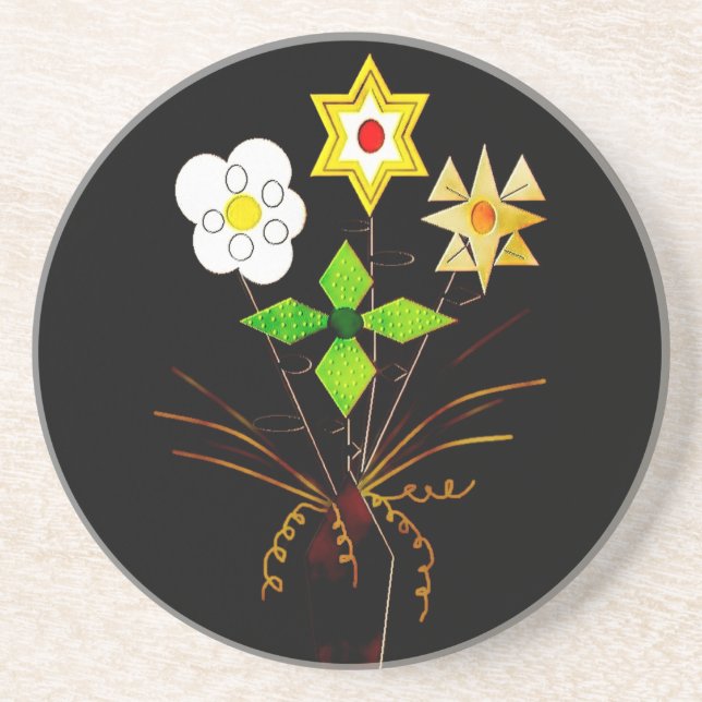 "Flower Delivery" Sandstone Coaster (Front)