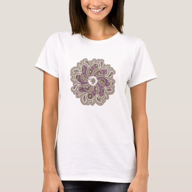 Flower & denim thorn / purple plum white top (Front)