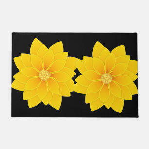 Flower Design 24" x 36" Door Mat