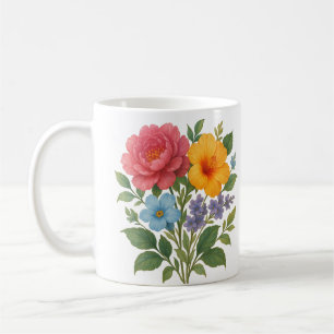 Flower Design Coffee Mug
