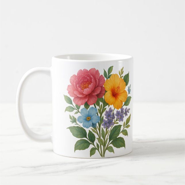 Flower Design Coffee Mug (Left)