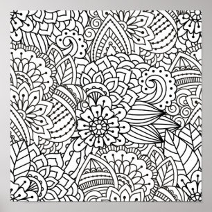 Flower Design Doodle 2 Poster