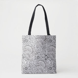 Flower Design Doodle 2 Tote Bag