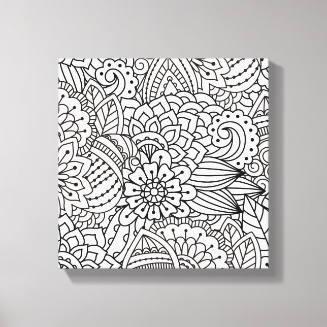 Flower Design Doodle 6 Canvas Print (Front)