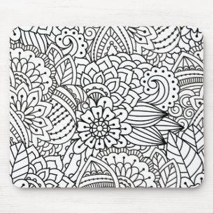 Flower Design Doodle Mouse Mat