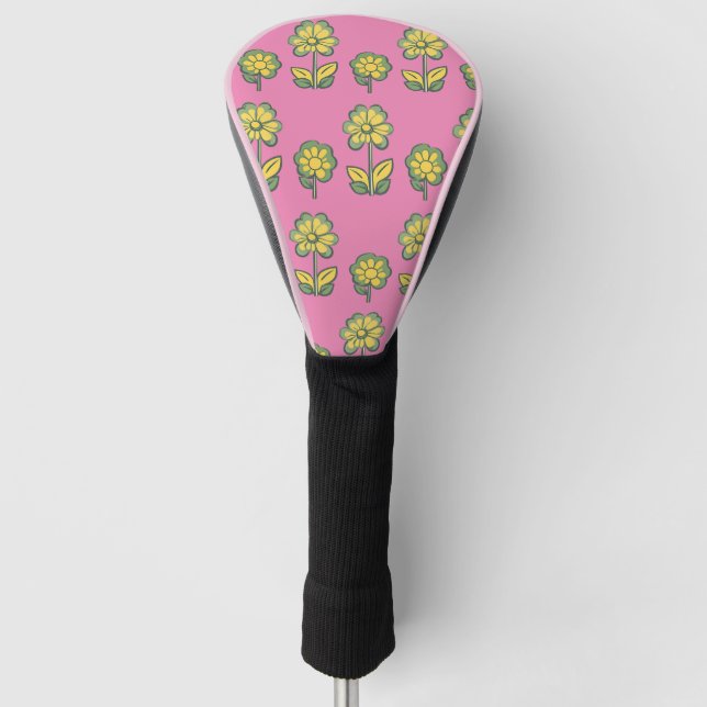 Flower Design Golf Head Cover (Front)