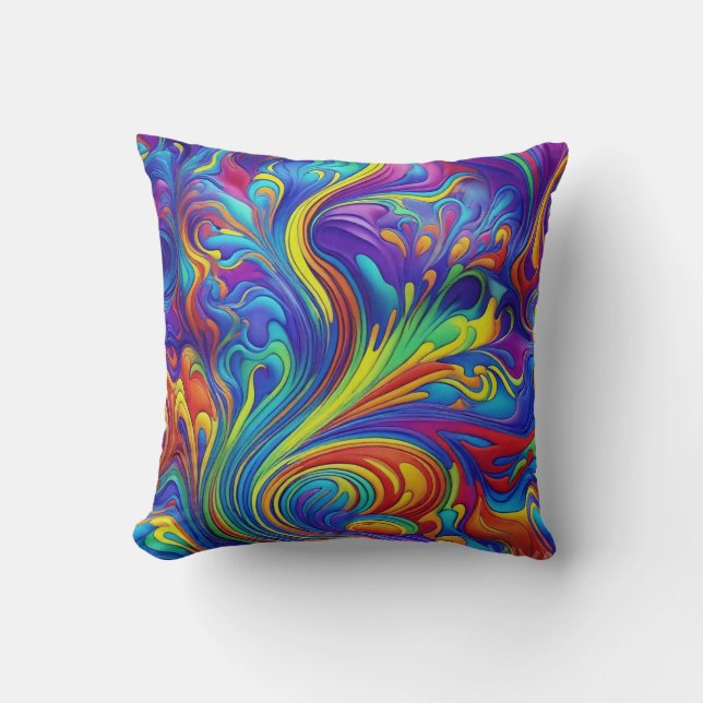 Flower design printed pillow with beautiful craft  (Front)