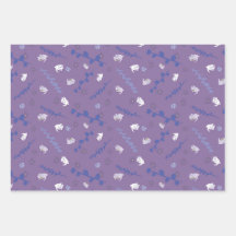 Flower Design Purple Gift Wrapping Paper