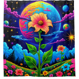 Flower Design Shower Curtain