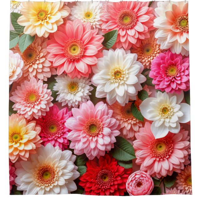 Flower Design Shower Curtain (Front)