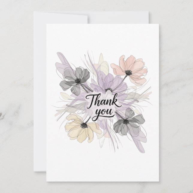 Flower design thank you card (Front)