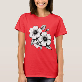 Flower design Womens Basic T-Shirt. T-Shirt