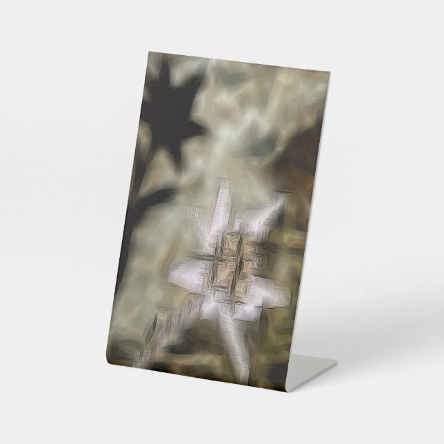 flower digital effect of style "impression"  pedestal sign (Front)