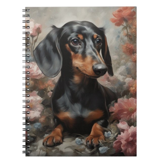 Flower Dog Breed Portraits 10 Notebook (Front)