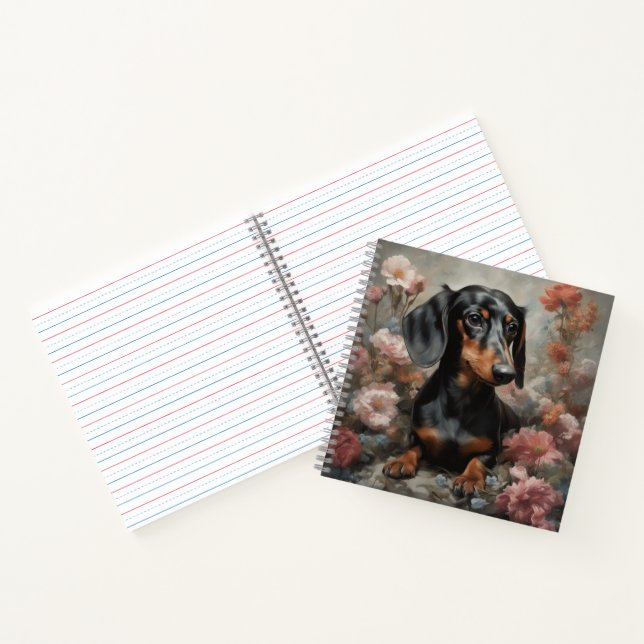 Flower Dog Breed Portraits 10 Notebook (Inside)