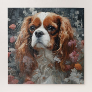 Flower Dog Breed Portraits 16 Jigsaw Puzzle