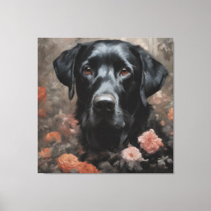 Flower Dog Breed Portraits 19 Canvas Print