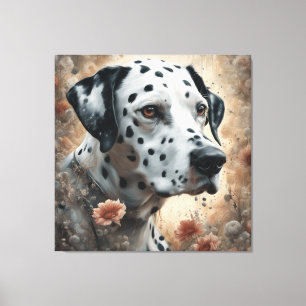 Flower Dog Breed Portraits 3 Canvas Print