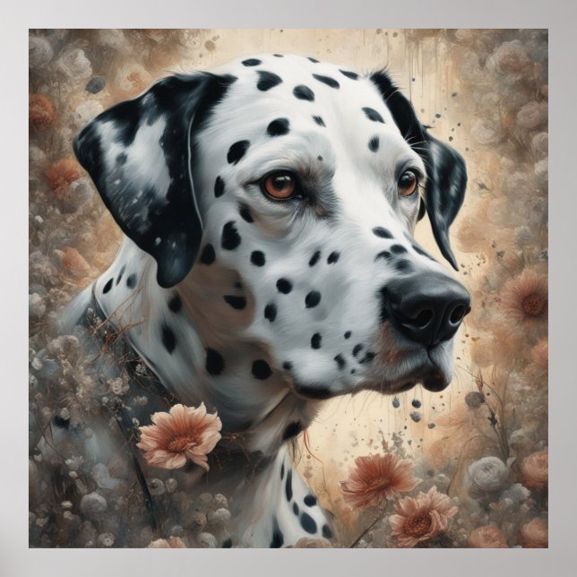Flower Dog Breed Portraits 3 Poster (Front)