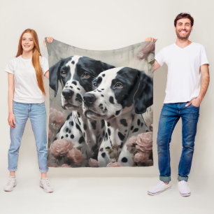 Flower Dog Breed Portraits 4 Fleece Blanket