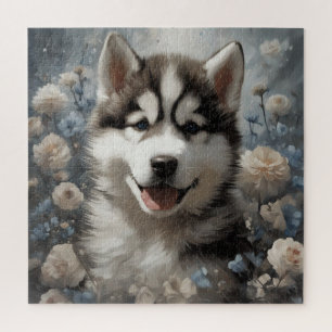 Flower Dog Breed Portraits 7 Jigsaw Puzzle