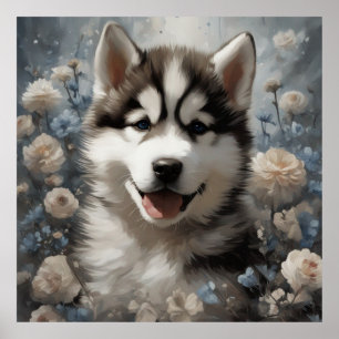 Flower Dog Breed Portraits 7 Poster