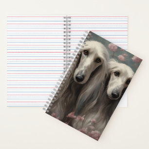 Flower Dog Breed Portraits 8 Notebook