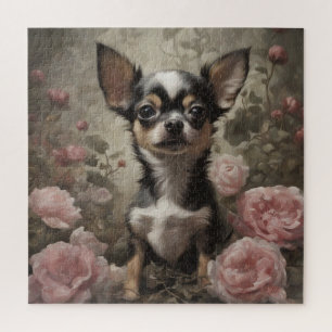 Flower Dog Breed Portraits 9 Jigsaw Puzzle