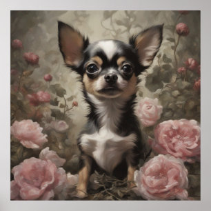 Flower Dog Breed Portraits 9 Poster