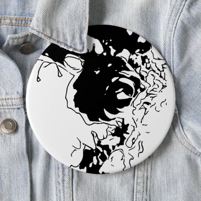 Flower Doodle 6 Cm Round Badge (In Situ)