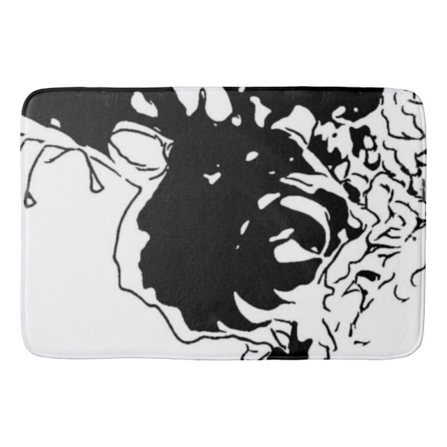 Flower Doodle Bath Mat (Front)