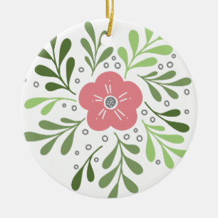 Flower Doodle Ceramic Tree Decoration