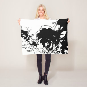 Flower Doodle Fleece Blanket