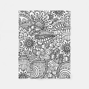 Flower Doodle Fleece Blanket