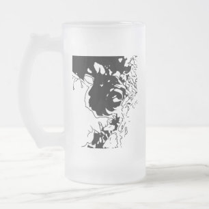 Flower Doodle Frosted Glass Beer Mug