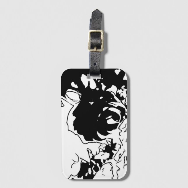 Flower Doodle Luggage Tag (Front Vertical)