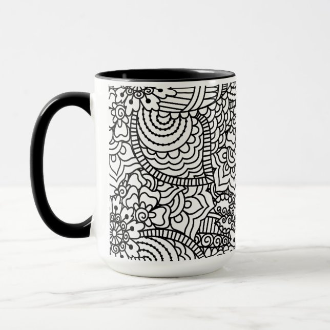 Flower Doodle Mug (Left)