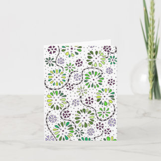 Flower doodle note card