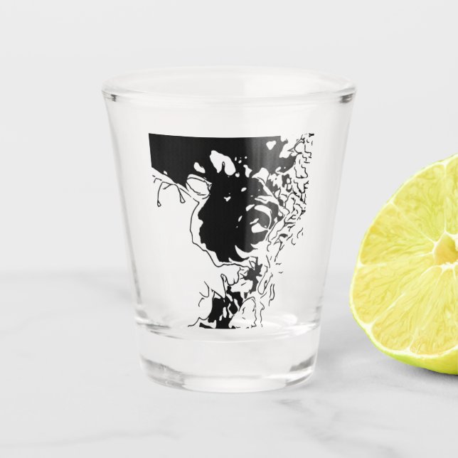 Flower Doodle Shot Glass (Front)