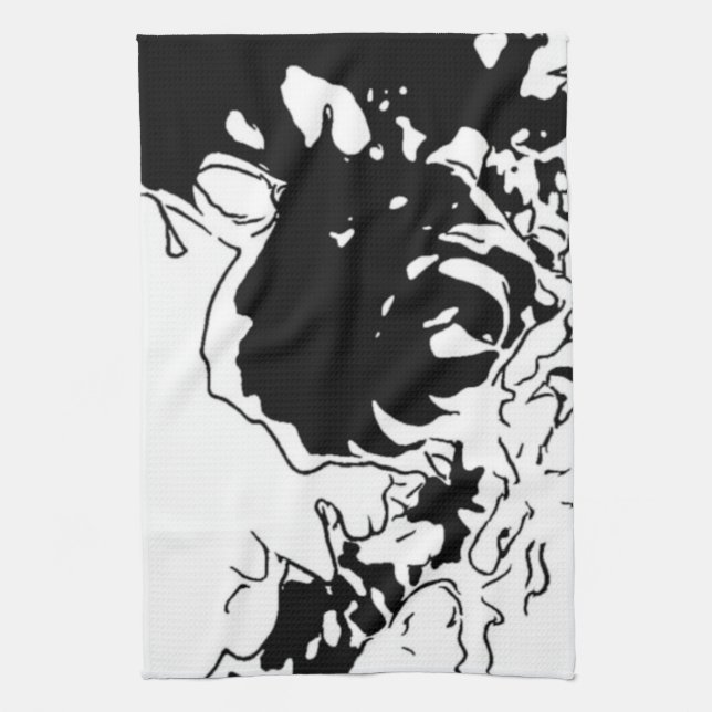 Flower Doodle Tea Towel (Vertical)