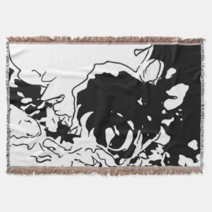Flower Doodle Throw Blanket